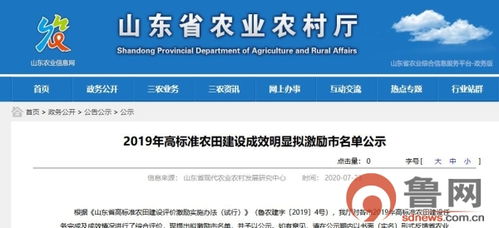 高标准农田建设成效明显,山东拟激励奖励这10个市